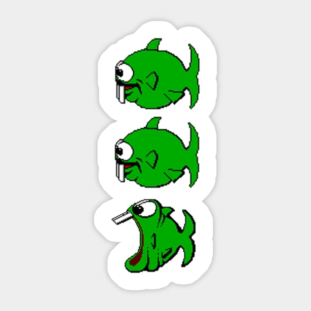 Dope Fish Swim Swim Hungry Sticker by NutsnGum